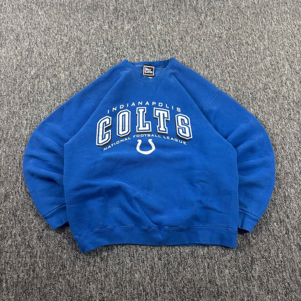 Indianapolis Colts Vintage 90s Pro Player NFL Football Sweatshirt Blue Large